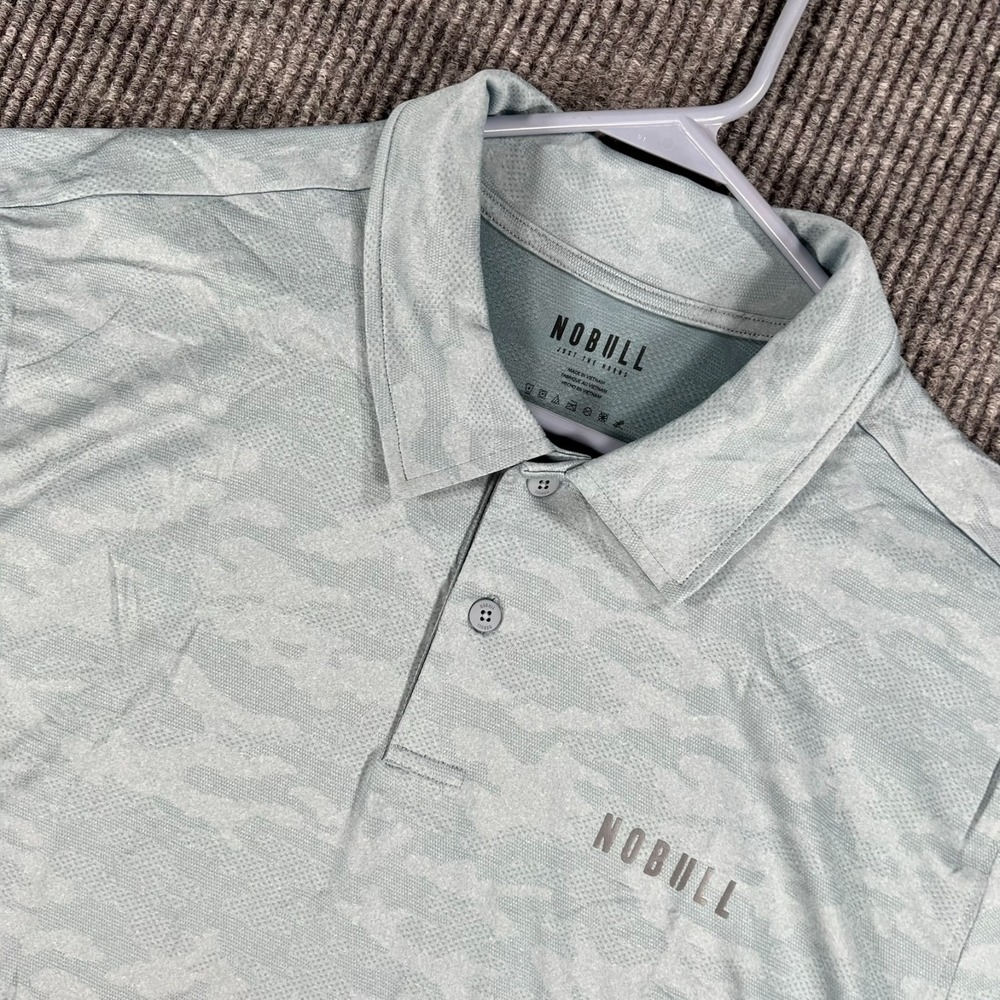 NoBull Polo Shirt Mens‎ 2XL Blue Short Sleeve Golf Performance CrossFit Casual